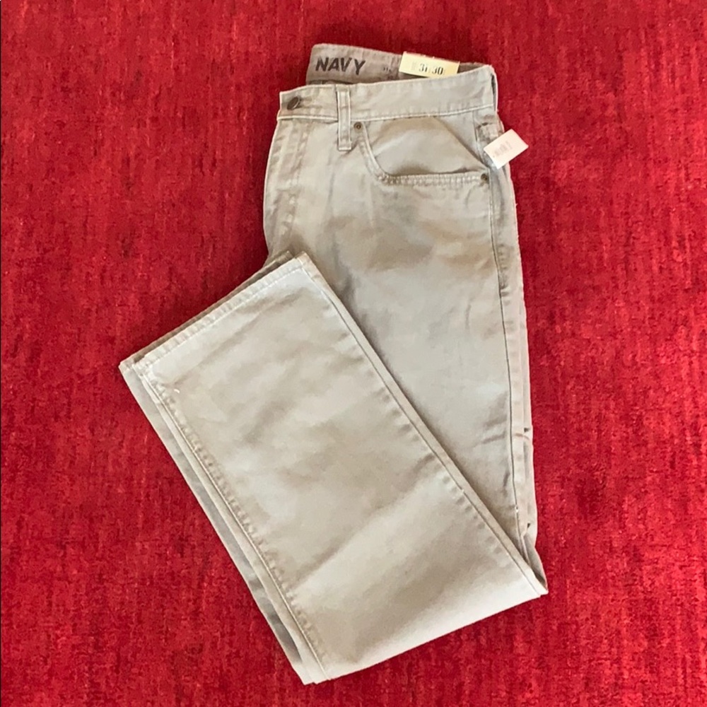 Old Navy Light Khaki Slim Straight Pants